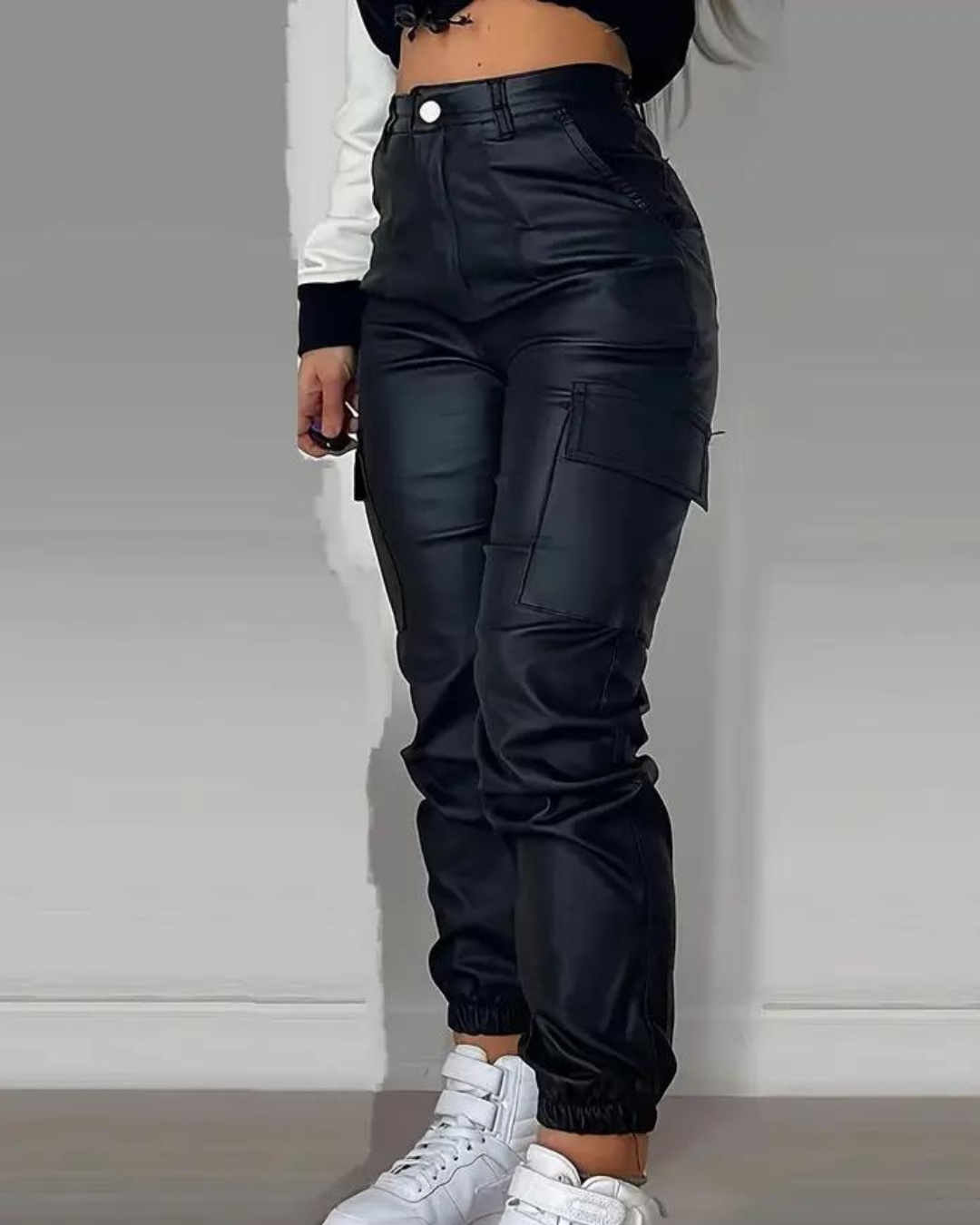 Sophia | Cargo Leather Pants