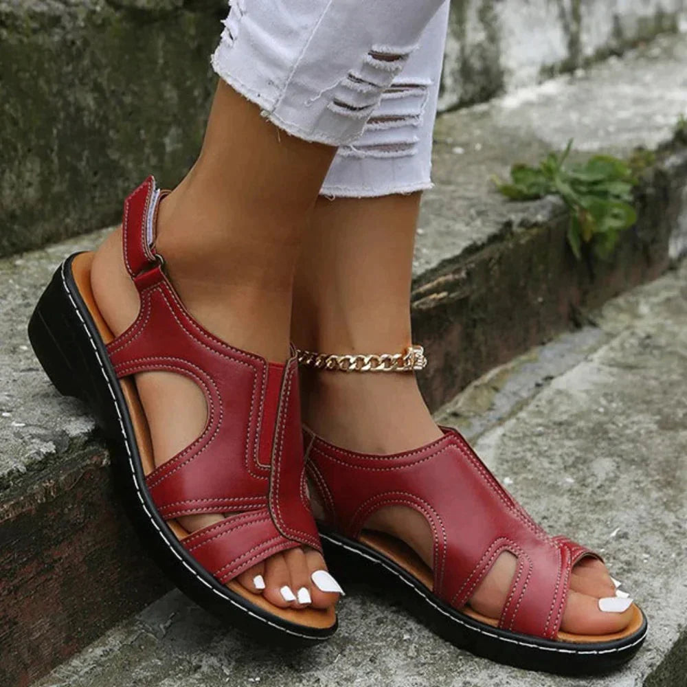 Noa | Ortho Leather Wedge Sandals